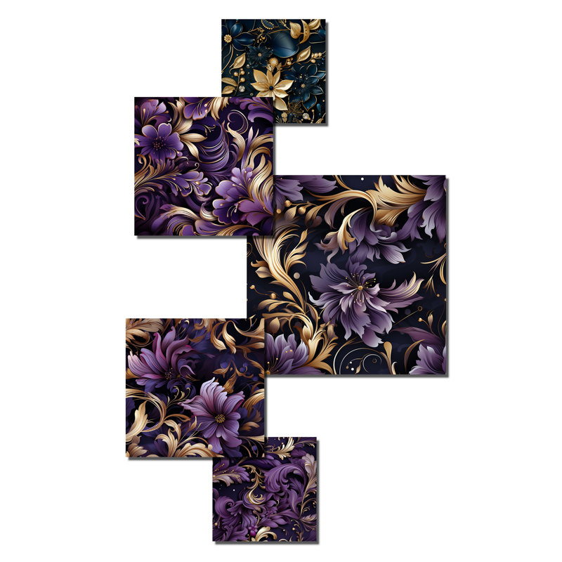 Normandin - Ensemble d'art mural floral de 5