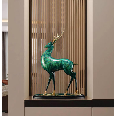 Modern Minimalist All-Gold-Plated Deer Figurine