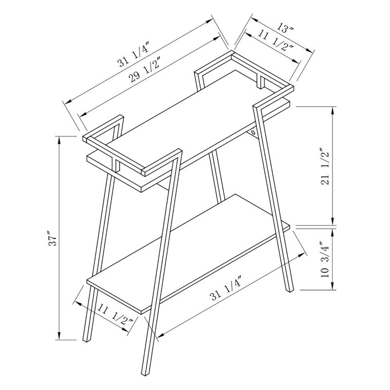 31.25'' Console Table, White Oak