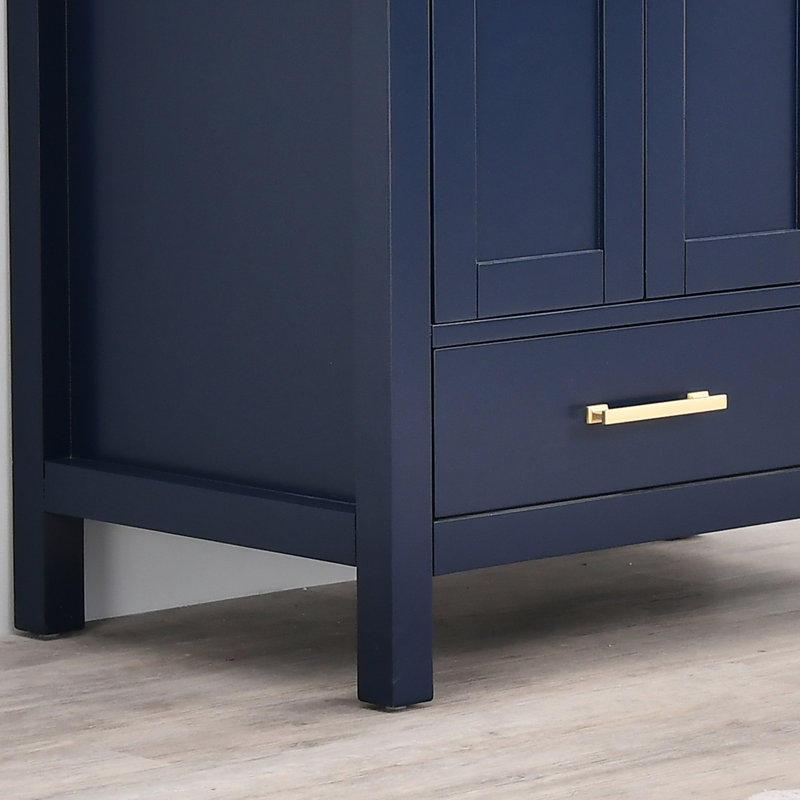 Meuble-lavabo simple 42 po Cholena, Bleu