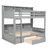 Gray Twin Bunk Bed With Practical Storage Features - Space Optimization Solution Functional Drawer Enhance Room Utility
