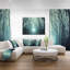 «Fall Forest Path with Green Light», reproduction de photo sur toile tendue-18439079