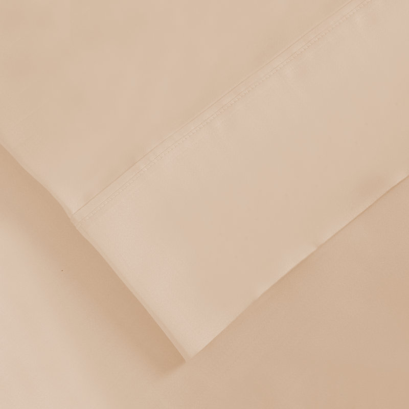 Ensemble de taie d'oreiller unie à densité de tissage 1000 fils, Très grand lit, Rose