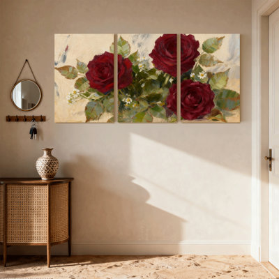 Ensemble de 3 impressions sur toile marguerites