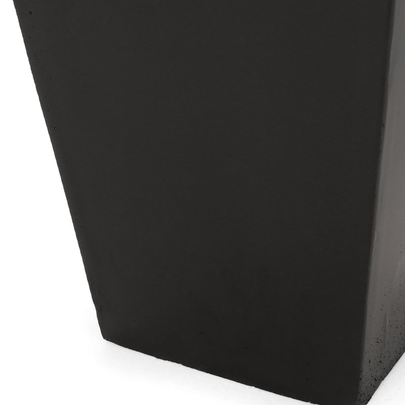 Lightweight Concrete Planter With Tapered Shape For Outdoors - 12.91L X 12.91W 28.5H Black Magnesium Oxide No Assembly Required Outdoor Plant Pot Style Oxide,