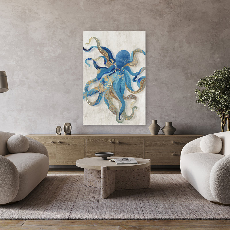 Pieuvre et art marin, H 48 po x l 32 po