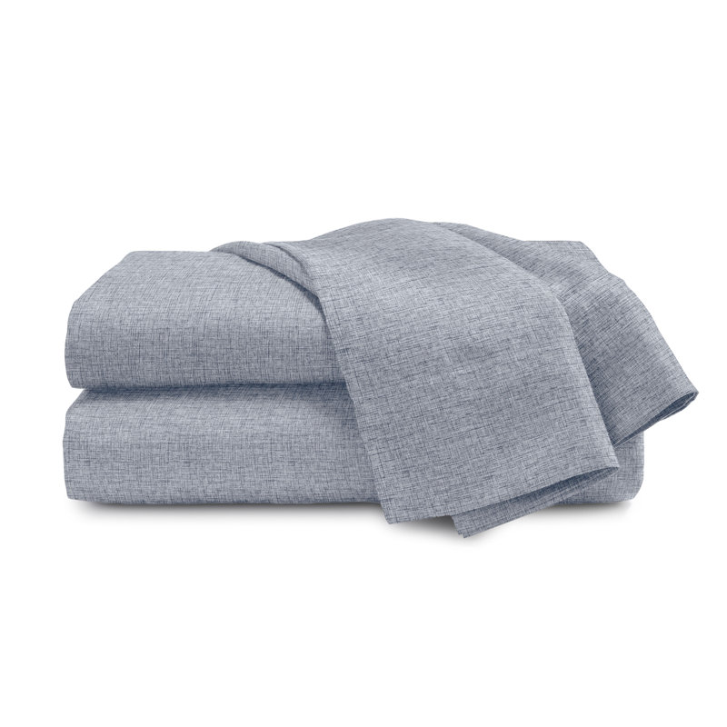 Crosshatch Microfiber, King Sheet Set with 2 Pillowcases, Blue