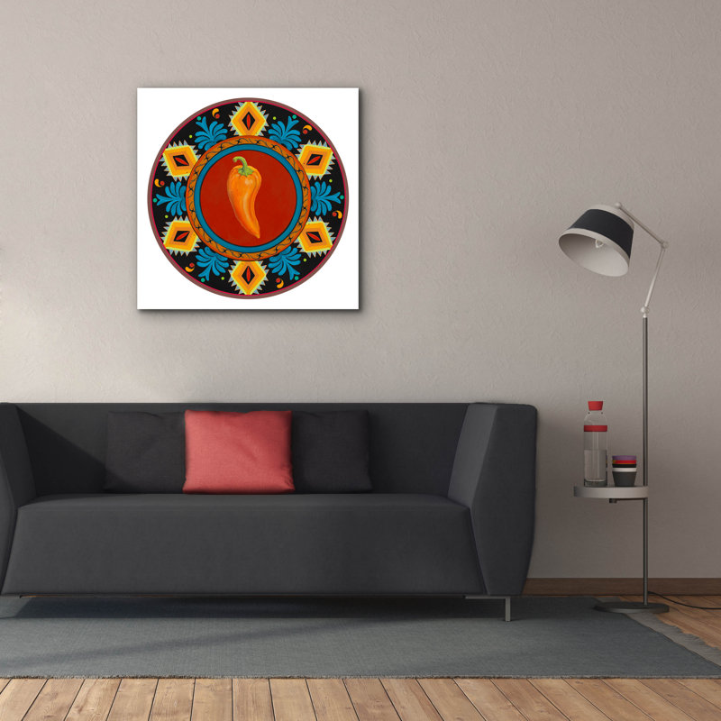 «Talavera Tex-mex 2» par Art Licensing Studio, art mural sur toile, H 37 po x l 37 po
