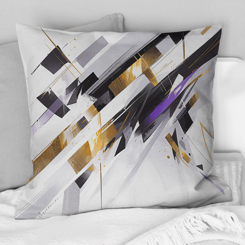 Multicolor Symmetrical Stripes II - Cubism Printed Throw Pillow