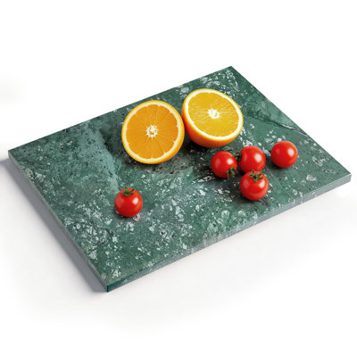 Planche à découper en marbre vert naturel, planche polyvalente 14,76 po x 10,83 po, pour la cuisson, trempe au chocolat, charcuterie, plateau de service, comptoir de cuisine