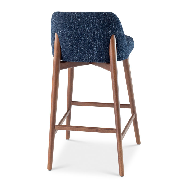 Tonia Bar/Counter Stool - Texan Burnish Guardian Seat - Domasco Frame, Bar Stool (29.5" Seat Height), Blue Mix/Nogal