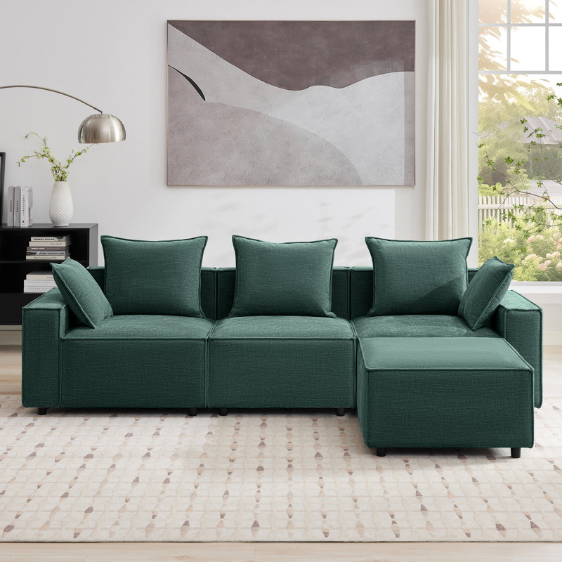 Canapé modulaire Makassar, Polyester vert