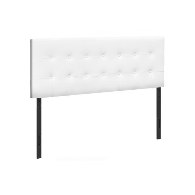 Bed, Headboard Only, Queen Size, Bedroom, Upholstered, White Leather Look, Transitional