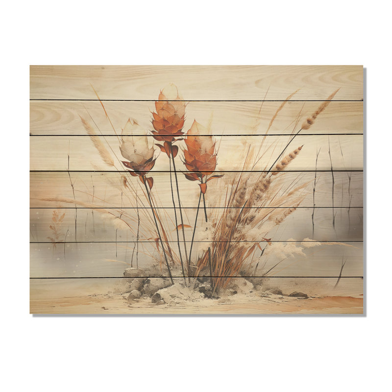 Vintage Botanica Herbs IV - Herbes florales sur bois, H 10 po x l 20 po
