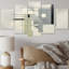 Impression sur toile abstraite, "Supematect Perspectives II" beige