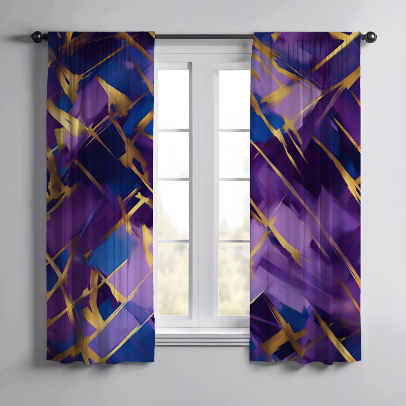 Paire de rideaux semi-transparents en polyester Partagereta, L 20 po x L 52 po