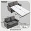 Canapé-lit 57,9 po avec matelas à mémoire de forme simple et deux ports USB pour le salon-129387079