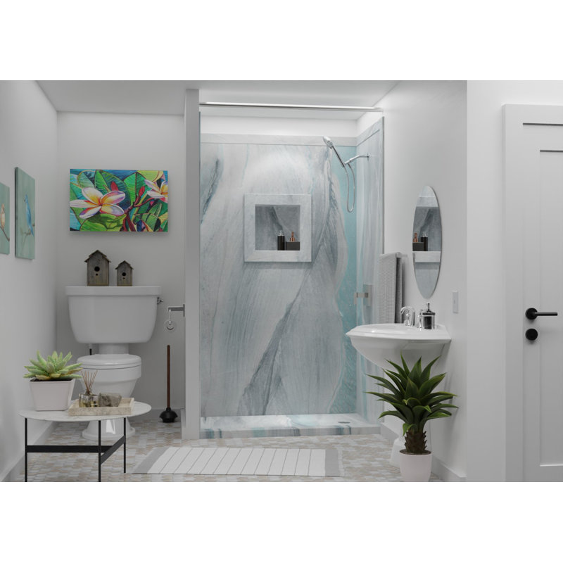 FlexStone 17"W x 17"H Square Recessed Shampoo Caddy in Triton, Triton