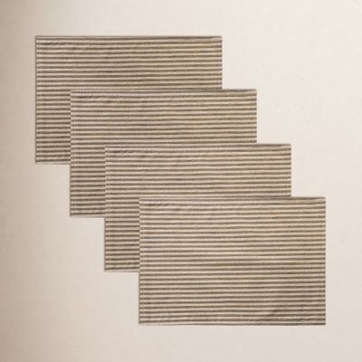 100% Linen Striped Rectangle Placemat