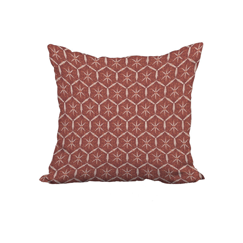  Housse de coussin en coton imprimé et insert, 20 po x 20 po, Rouge