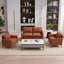 Canapé deux places en cuir, style nordique rétro, léger et luxueux, pour salon, balcon ou chambre. Sofa une place décontractée, fauteuil, canapé deux places + ensemble de deux (brun)