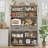 Kyale 70.9"H Stand Alone Kitchen Pantry With Microwave Shelf & Drawers, Wood Storage Pantry Cabinet With Adjustable Shelves, Wash Gray-1555421669