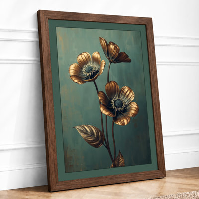 Single Stem In Gold Botanical - Print