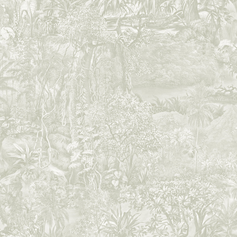 Papier peint adhésif Jungle Toile, L 16,5 po x l 20,5 po, Toile grise campagne