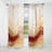 Gold And Red Soft Wave Fusion - Modern Curtain - Velvet Room Darkening - 1 panel-107827031