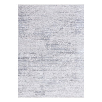Tapis rectangulaire gris / acrylique en polyester tissé à la machine