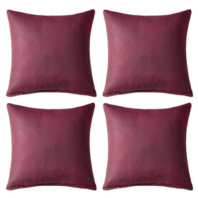 Faux Leather Reversible Pillow Cover