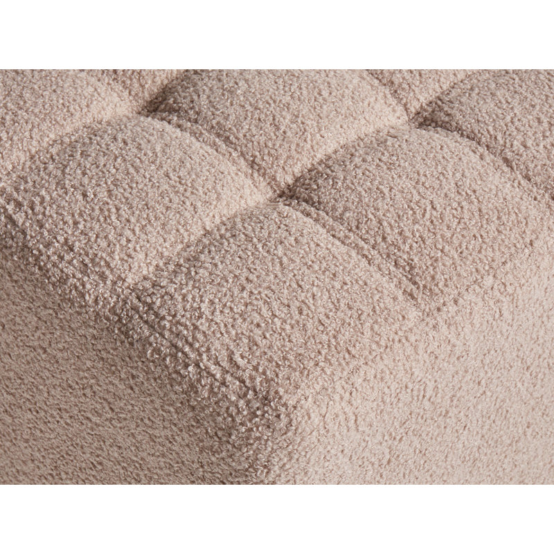 Haldan 38cm Wide Tufted Square Cube Ottoman, Beige