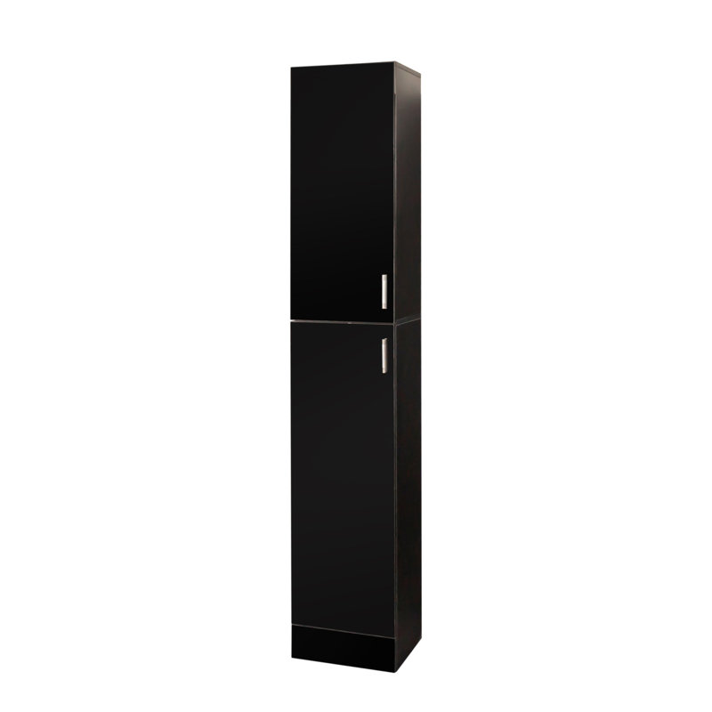 Freestanding Cabinet With Inadjustable Shelves And Two Doors For Kitchen, Dining Room, Black