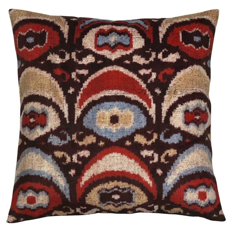 Oreiller de style turc en noir / rouge / brun