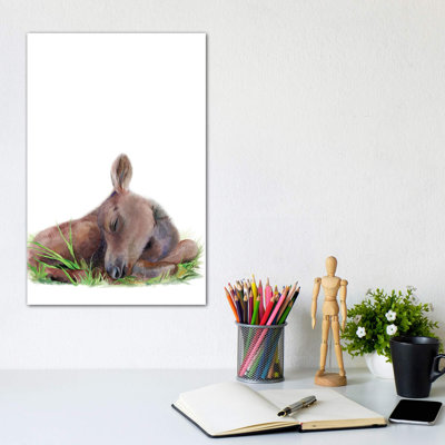 «Woodland Sleeping Moose» par Watercolor Luv - reproduction d'art