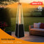 Chauffe-terrasse 48 000, dispositif anti-flamme automatique, housse imperméable et température réglable idéale pour le jardin au propane extérieur, avec roues mobiles, filet de protection supérieur idéal pour rassemblements