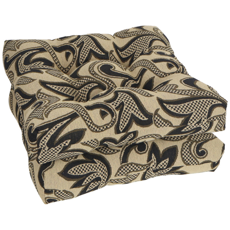 19-Inch Square Tapestry Tufted Dining Chair Cushions (Set Of 2)
