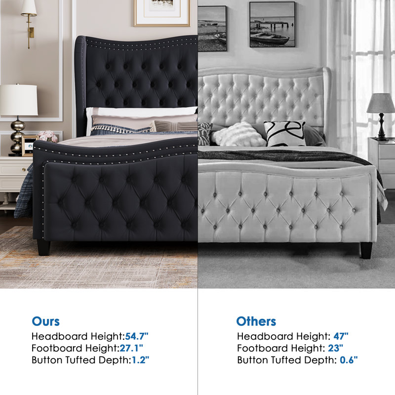 Metter Upholstered Wingback Bed