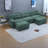 Spacious Deep Seat Sectionals, Wood Frame Modern U Shaped Sofa For Home