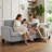 84'' Corduroy Upholstered 3 Seater Sofa, Gray-697895770