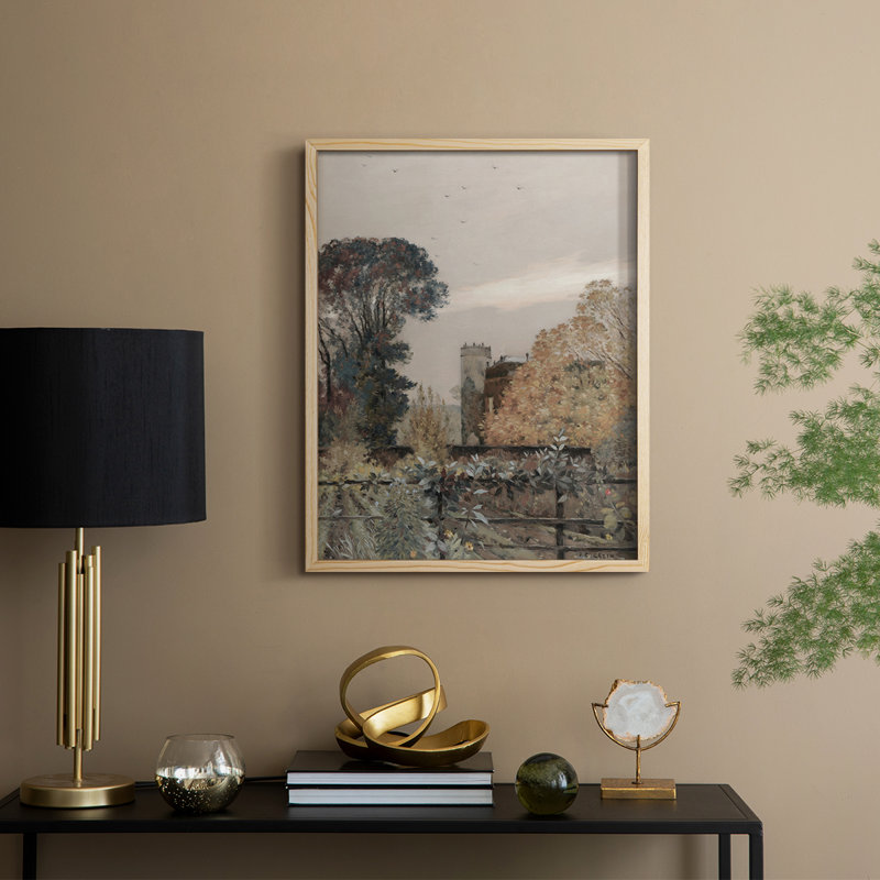 «Vintage Landscape», reproduction encadrée CXLIX - bois massif, H 21 po x l 17 po