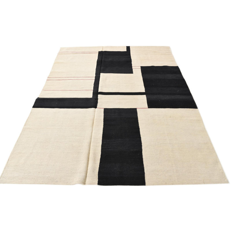Tapis noir et blanc Ponce