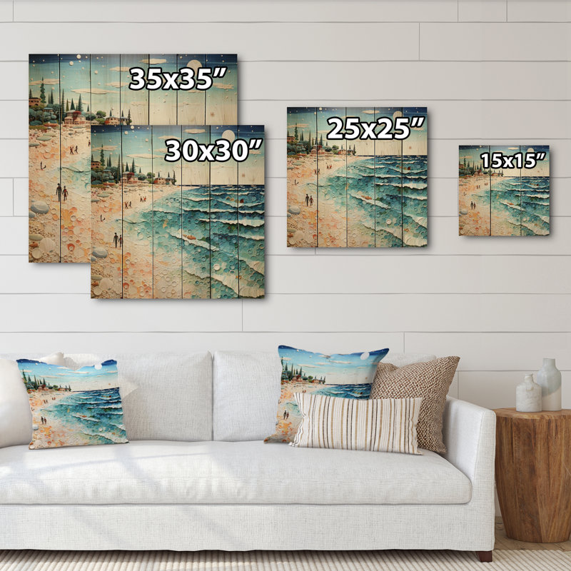 Zeckser Beach Photo Sandy Serenade V sur bois, H 35 po x l 35 po x P 0,78 po