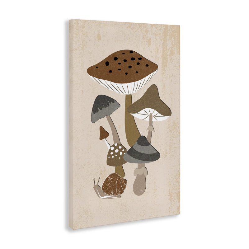 Champignons terreux et toile d'escargot, design par Martina Pavlova, 36 x 24