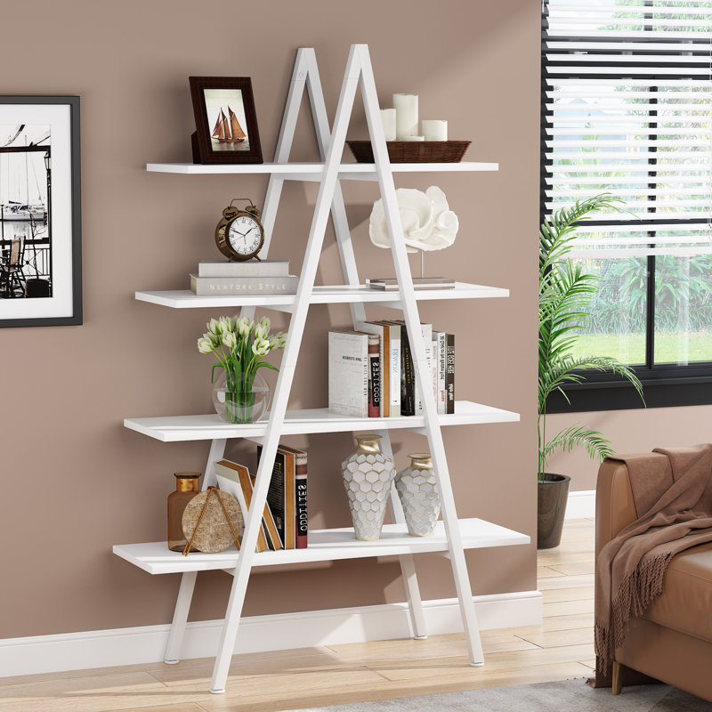 165.1cm H x 91cm W Steel Etagere Bookcase, White