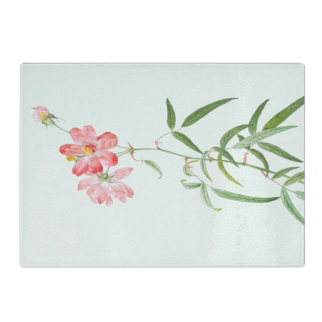 Tempered Glass Roses by Pierre-Joseph Redoute Chopping Board