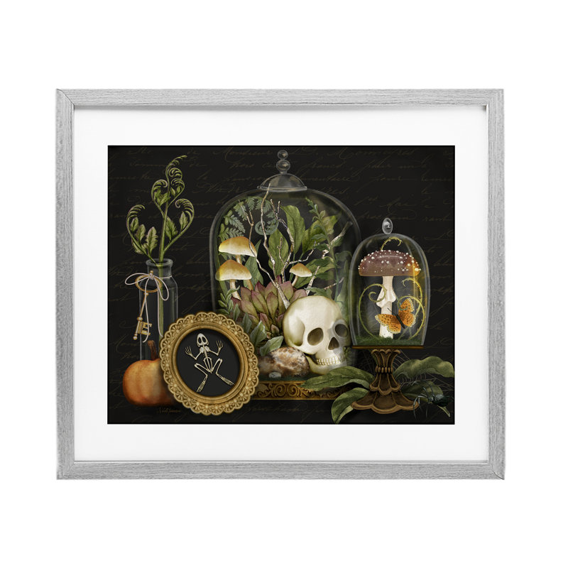 Motif de terrarium foncé Acadia, reproduction sous verre, conception par Nicole Tamarin, H 13 po x l 16 po