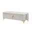 Bedroom Set With Upholstered Platform Bed, Hydraulic Storage & Black Storage Ottoman, Metal Legs-66448463
