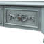 Console moderne avec tablette et tiroirs, 1 tiroir 4 tiroirs, bleu antique, bois massif pour le salon, finition bleue, fabrication