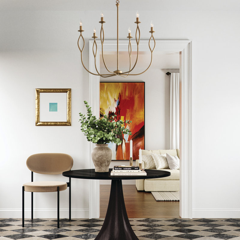 Mystic Luster 6-Light Gold Traditional Candle Chandelier